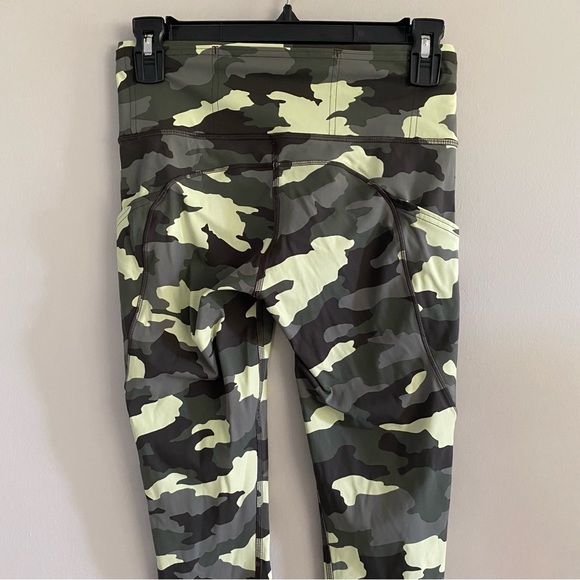 Lululemon Leggings Fast And Free High Rise Crop Camo 6 Small - Picture 10 of 10
